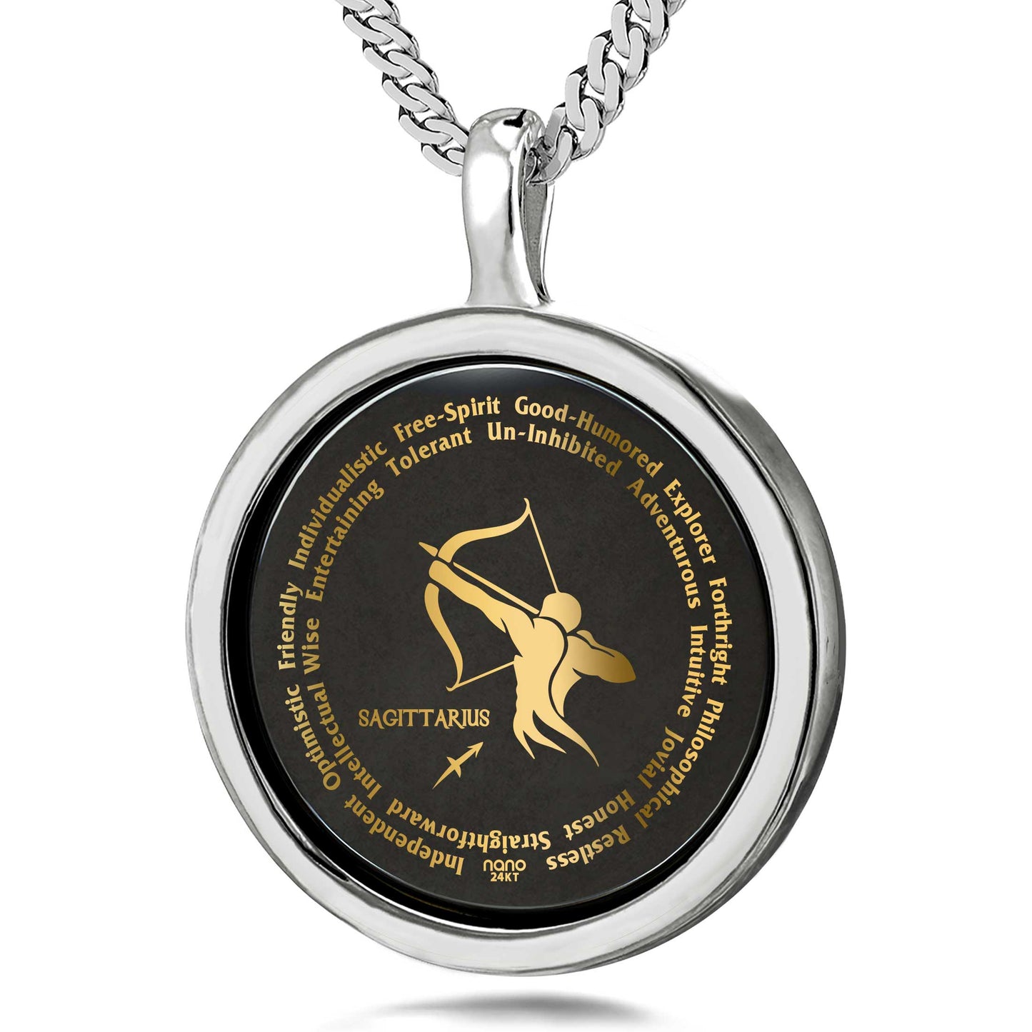 Sagittarius Necklaces for Lovers of the Zodiac 24k Gold Inscribed